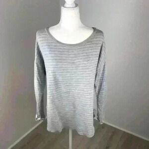 Project Social T Striped Scoop Neck Top Size M
